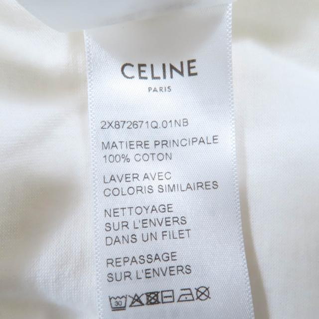 美品☆CELINE セリーヌ 2X872671Q コットン エディ期 CELINE PARIS トリオンフロゴプリント クルーネック 半袖Ｔシャツ XS 正規品