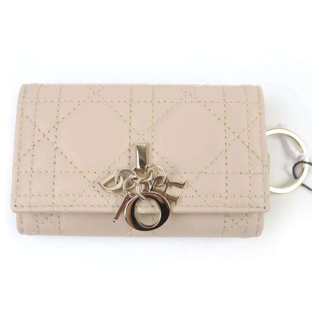 未使用品☆Christian Dior クリスチャンディオール S0983ONMJ 日本限定 My Dior Aster キーケース ラムスキン カナージュ ベージュ