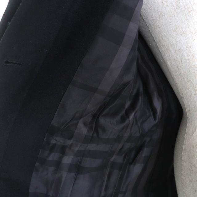極美品★BURBERRY LONDON バーバリーロンドン FN348-931 アンゴラ混 ベルト付 裏地チェック柄 スタンドカラー コート ブラック 36 正規品_4
