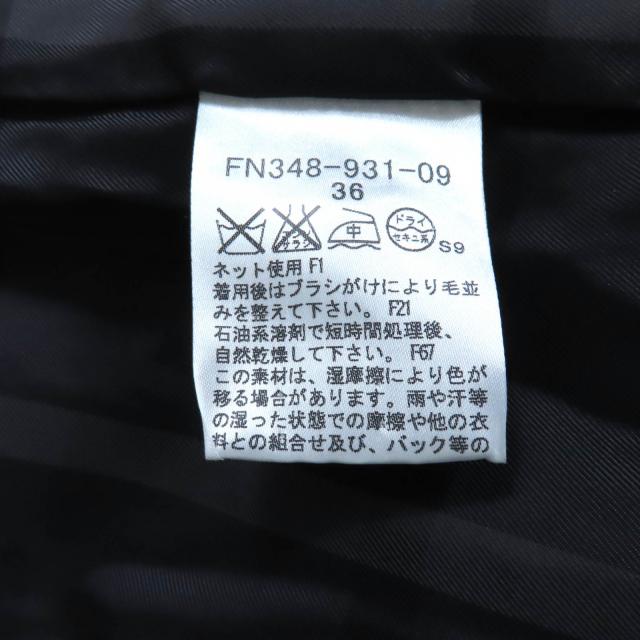 極美品★BURBERRY LONDON バーバリーロンドン FN348-931 アンゴラ混 ベルト付 裏地チェック柄 スタンドカラー コート ブラック 36 正規品_7