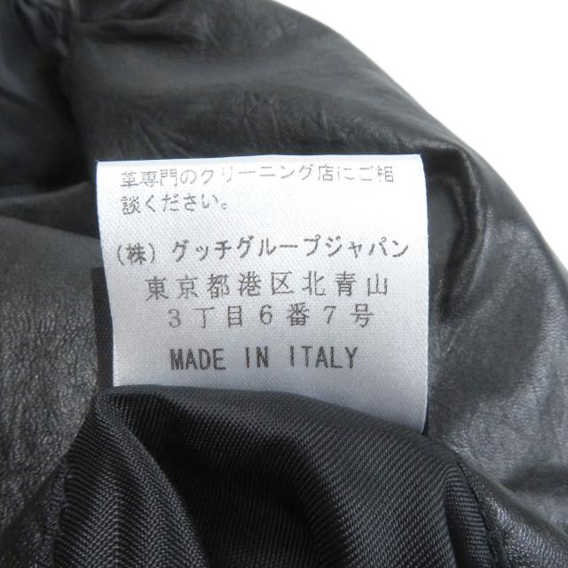 美品□GUCCI グッチ ヴィンテージ 羊革 トムフォード期 オールレザー シングル テーラードジャケット ブラック 46 イタリア製 正規品_9