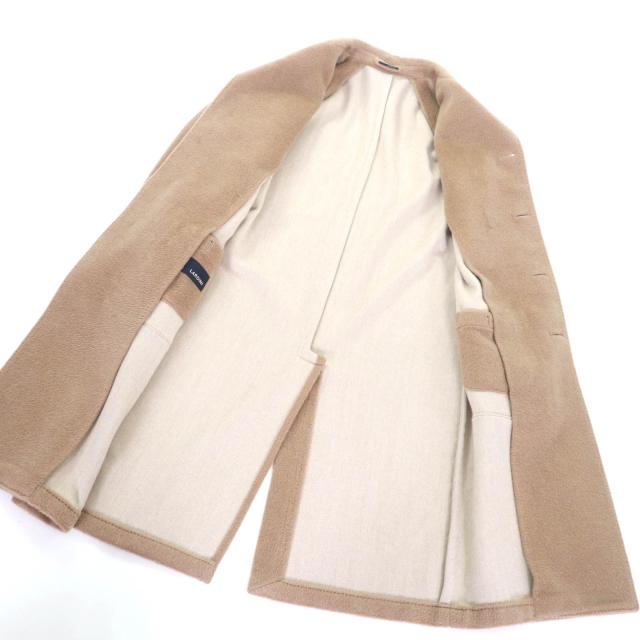 美品★LARDINI ラルディーニ JS23002A アルパカ モヘア混 ブートニエール付 チェスターコート ベージュ 44 イタリア製 正規品 メンズ 美品☆LARDINI ラルディーニ JS23002A アルパカ モヘア混
