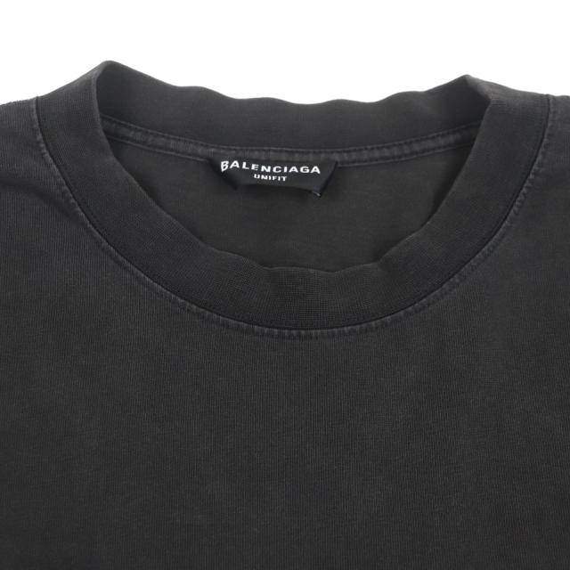 美品▼BALENCIAGA バレンシアガ 675016 UNIFIT ターニングロゴ オーバーサイズ ダメージ加工 ショートスリーブ 半袖Ｔシャツ 5 正規品_1
