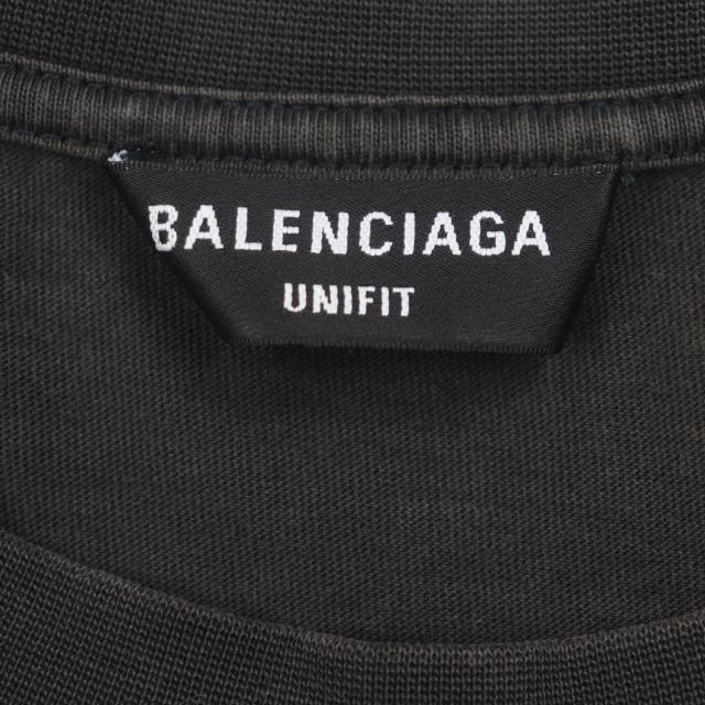 美品▼BALENCIAGA バレンシアガ 675016 UNIFIT ターニングロゴ オーバーサイズ ダメージ加工 ショートスリーブ 半袖Ｔシャツ 5 正規品_6