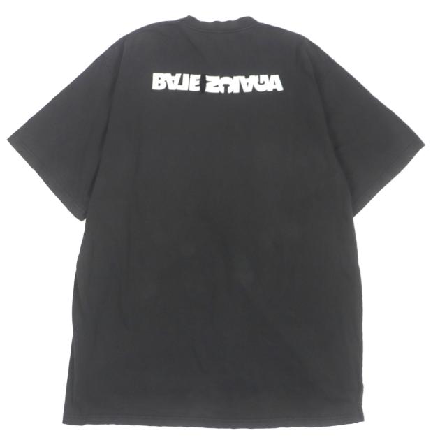 美品▼BALENCIAGA バレンシアガ 675016 UNIFIT ターニングロゴ オーバーサイズ ダメージ加工 ショートスリーブ 半袖Ｔシャツ 5 正規品_2