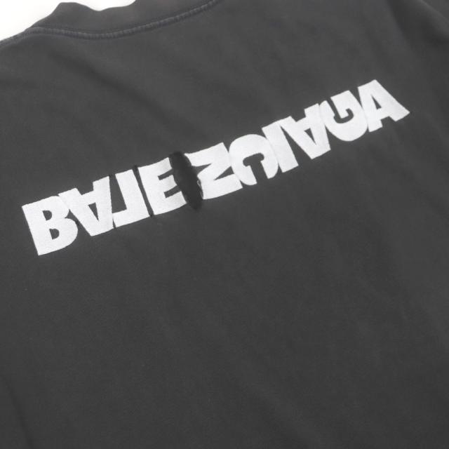 美品▼BALENCIAGA バレンシアガ 675016 UNIFIT ターニングロゴ オーバーサイズ ダメージ加工 ショートスリーブ 半袖Ｔシャツ 5 正規品_4