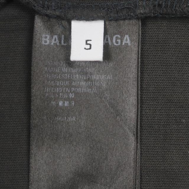 美品▼BALENCIAGA バレンシアガ 675016 UNIFIT ターニングロゴ オーバーサイズ ダメージ加工 ショートスリーブ 半袖Ｔシャツ 5 正規品_7