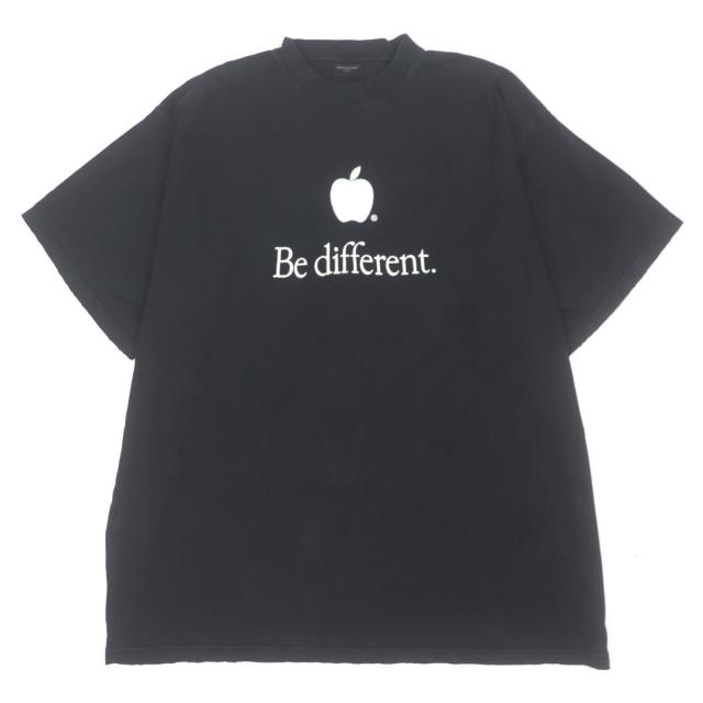 美品▼BALENCIAGA バレンシアガ 22AW 712398 Be different UNISEX オーバーサイズ ダメージ加工 クルーネック 半袖Ｔシャツ 5 正規品