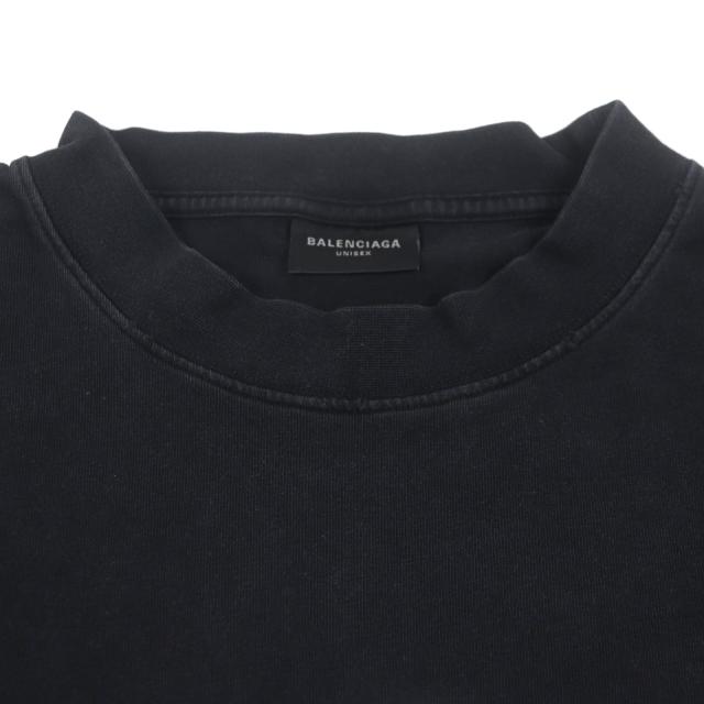 美品▼BALENCIAGA バレンシアガ 22AW 712398 Be different UNISEX オーバーサイズ ダメージ加工 クルーネック 半袖Ｔシャツ 5 正規品_1