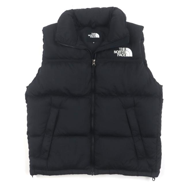 美品▼THE NORTH FACE ザ・ノースフェイス ND92338 Nuptse Vest ヌプシ ロゴ刺繍 フード入り ZIPUP ジレ ダウンベスト M 正規品 メンズ
