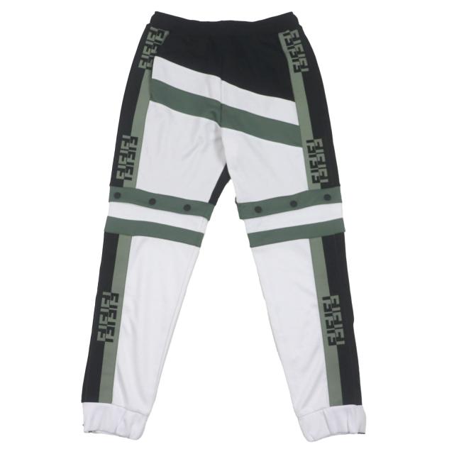 未使用品▼FENDI フェンディ FAB557 FFロゴ 2WAY ジャージ トラックパンツ グリーン ブラック ホワイト S イタリア製 正規品 メンズ