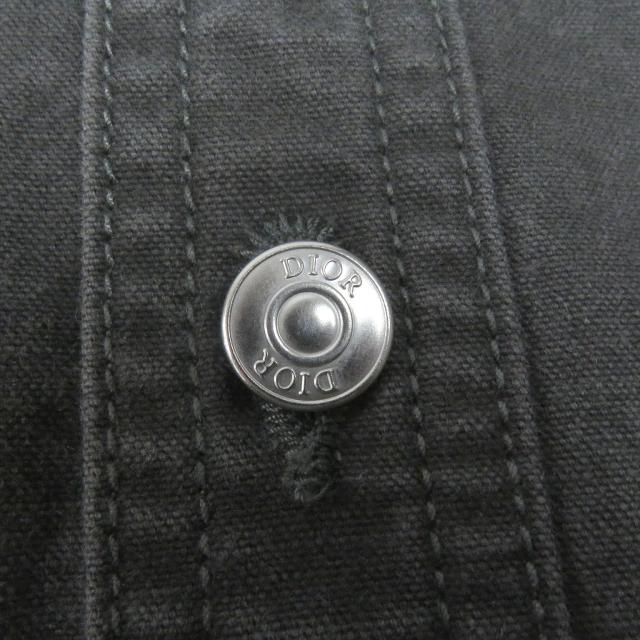未使用品□DIOR ディオール オム 383D587AY520 クチュール ロゴワッペン ウォッシュ加工 長袖 デニムシャツ グレー 39 日本製 正規品_4