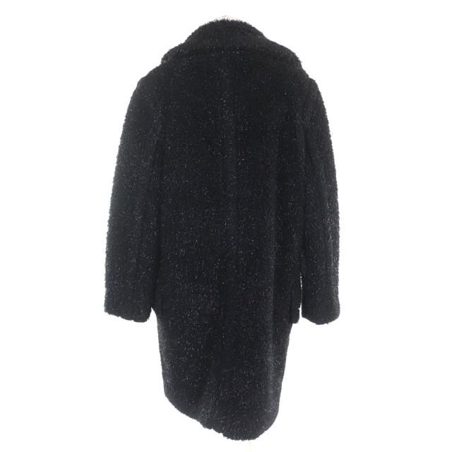 極美品★Max Mara マックスマーラ 10163996 キャメル シルク混 白タグ ラメ テディベアコート ブラック 40 イタリア製 正規品_2