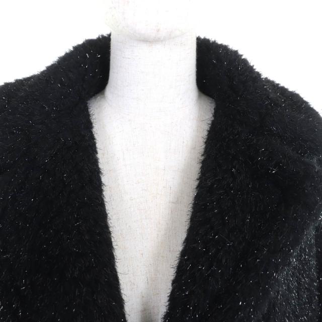 極美品★Max Mara マックスマーラ 10163996 キャメル シルク混 白タグ ラメ テディベアコート ブラック 40 イタリア製 正規品_3
