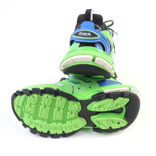 未使用品★BALENCIAGA バレンシアガ 542436 TRACK TRAINER ロゴ入り レースアップ スニーカー グリーン 25 箱・保存袋付き 未使用品☆BALENCIAGA バレンシアガ 542436 TRACK TRAINER ロゴ入り