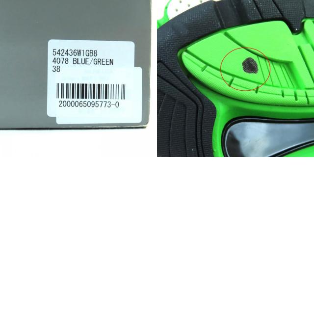 未使用品★BALENCIAGA バレンシアガ 542436 TRACK TRAINER ロゴ入り レースアップ スニーカー グリーン 25 箱・保存袋付き_9