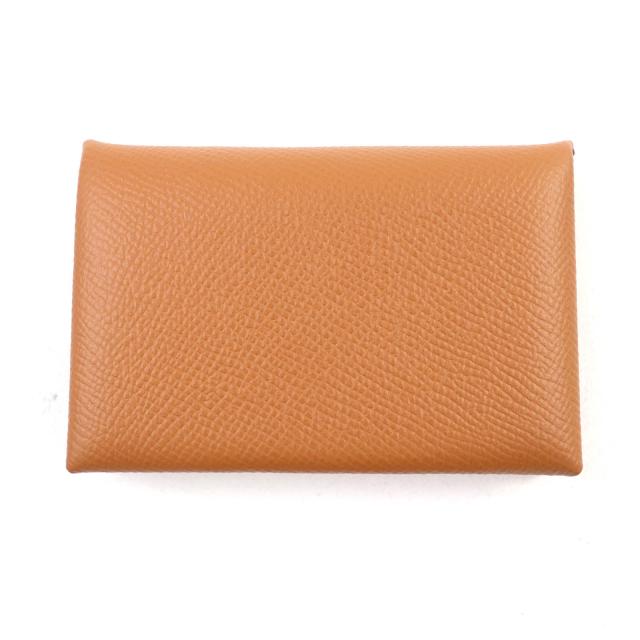 未使用品★HERMES エルメス カルヴィ ゴールド ヴォーエプソン シルバー金具 カードケース B刻印 箱付き フランス製 レディース_2