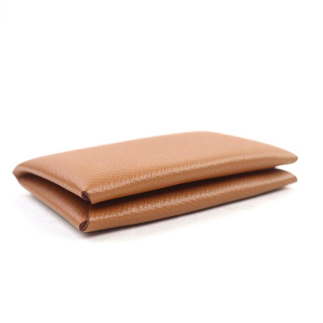 未使用品★HERMES エルメス カルヴィ ゴールド ヴォーエプソン シルバー金具 カードケース B刻印 箱付き フランス製 レディース_3