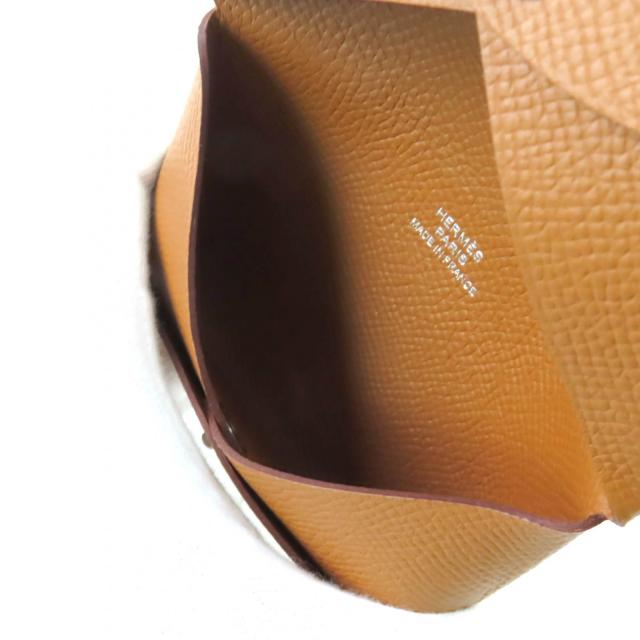 未使用品★HERMES エルメス カルヴィ ゴールド ヴォーエプソン シルバー金具 カードケース B刻印 箱付き フランス製 レディース_5