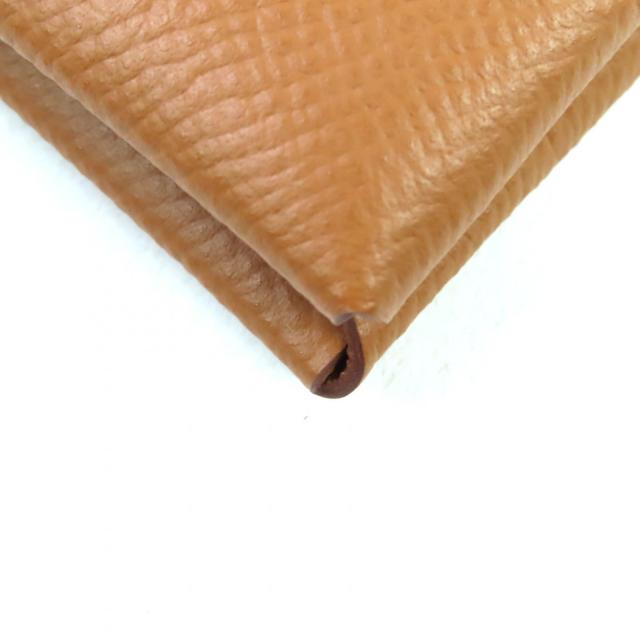 未使用品★HERMES エルメス カルヴィ ゴールド ヴォーエプソン シルバー金具 カードケース B刻印 箱付き フランス製 レディース_6