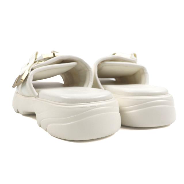 未使用品▼BOTTEGAVENETA ボッテガヴェネタ 690034 Flash フラッシュ レザー使 ダブルベルト サンダル ホワイト ゴールド金具 43 メンズ_3