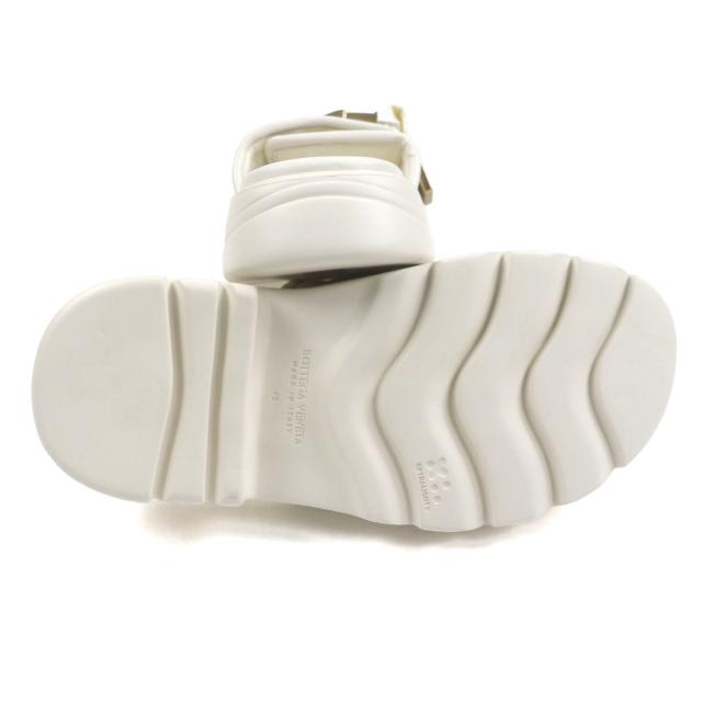 未使用品▼BOTTEGAVENETA ボッテガヴェネタ 690034 Flash フラッシュ レザー使 ダブルベルト サンダル ホワイト ゴールド金具 43 メンズ_4
