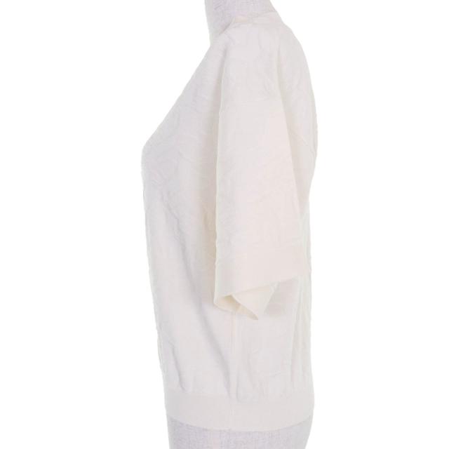 極美品☆HERMES エルメス 24SS 4E2649DC ナウサ シルク コットン シェーヌダンクル 半袖ニット アイボリー 34 伊製 正規品 レディース_1