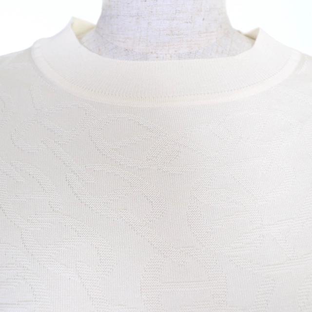 極美品☆HERMES エルメス 24SS 4E2649DC ナウサ シルク コットン シェーヌダンクル 半袖ニット アイボリー 34 伊製 正規品 レディース_3