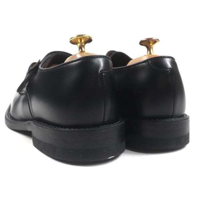 未使用品▼REGAL リーガル レザー モンクストラップ プレーントゥ レザーシューズ ブラック 25.5EE メンズ ビジネスオススメ◎