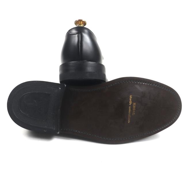 未使用品▼REGAL リーガル レザー モンクストラップ プレーントゥ レザーシューズ ブラック 25.5EE メンズ ビジネスオススメ◎