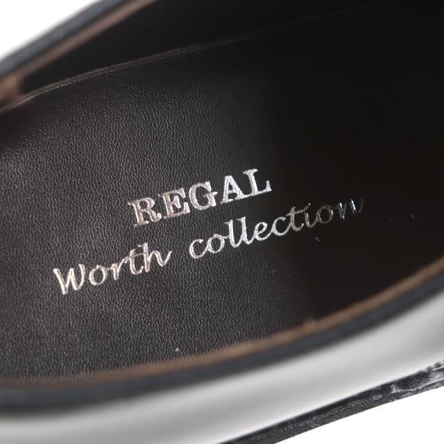 未使用品▼REGAL リーガル レザー モンクストラップ プレーントゥ レザーシューズ ブラック 25.5EE メンズ ビジネスオススメ◎