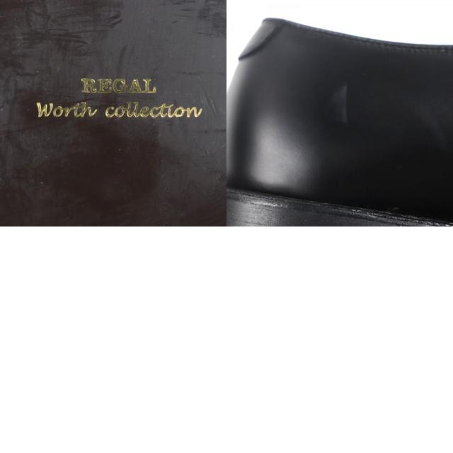 未使用品▼REGAL リーガル レザー モンクストラップ プレーントゥ レザーシューズ ブラック 25.5EE メンズ ビジネスオススメ◎