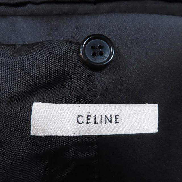 美品☆CELINE セリーヌ ウール シルク フィービー期 クロンビー チェスターコート ブラック 34 イタリア製 正規品 レディース_5