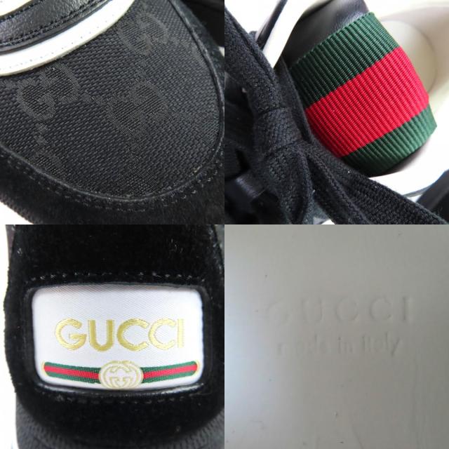 未使用品◇GUCCI グッチ 24AW 807057 リウェブ GGキャンバス シェリーライン スニーカー 黒 39.5 箱・保存袋付き レディース メンズ可◎_8