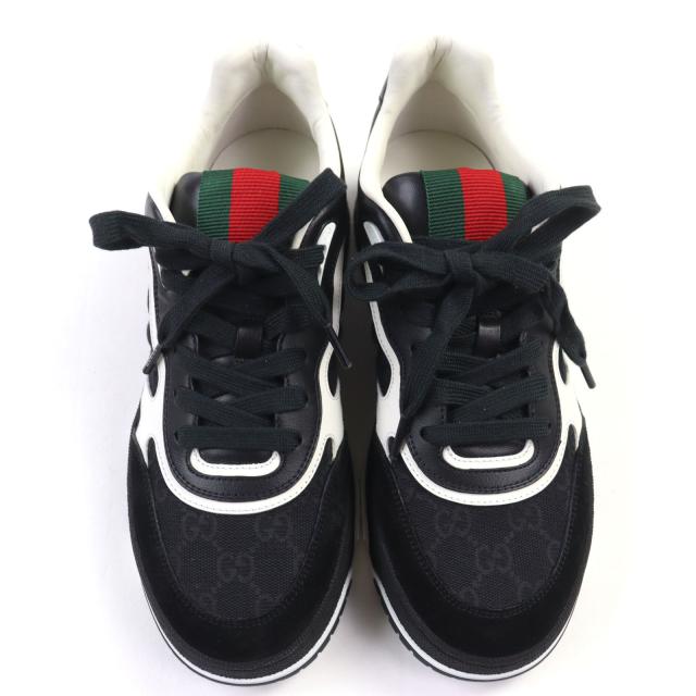 未使用品◇GUCCI グッチ 24AW 807057 リウェブ GGキャンバス シェリーライン スニーカー 黒 39.5 箱・保存袋付き レディース メンズ可◎_6
