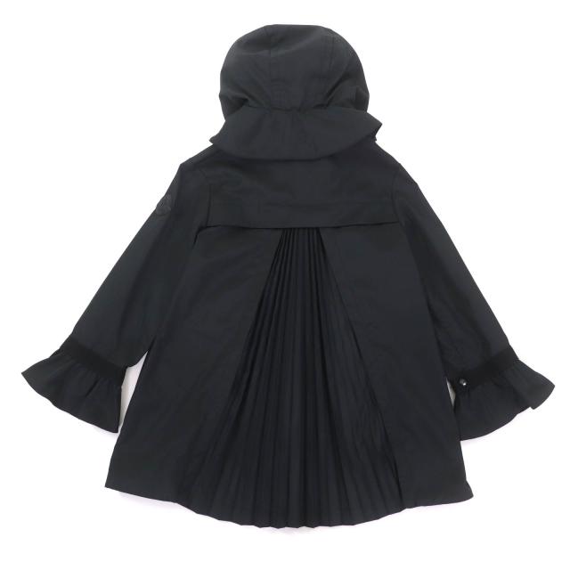 極美品★MONCLER モンクレール ATHELAS アセラス ロゴワッペン・フード付 袖フリル バックプリーツ コート 黒 8anni130cm 正規品 キッズ_2