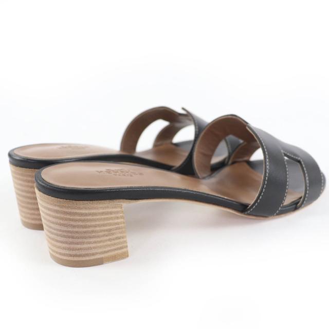 未使用品☆HERMES エルメス オアジス Hロゴ レザー ミュール サンダル