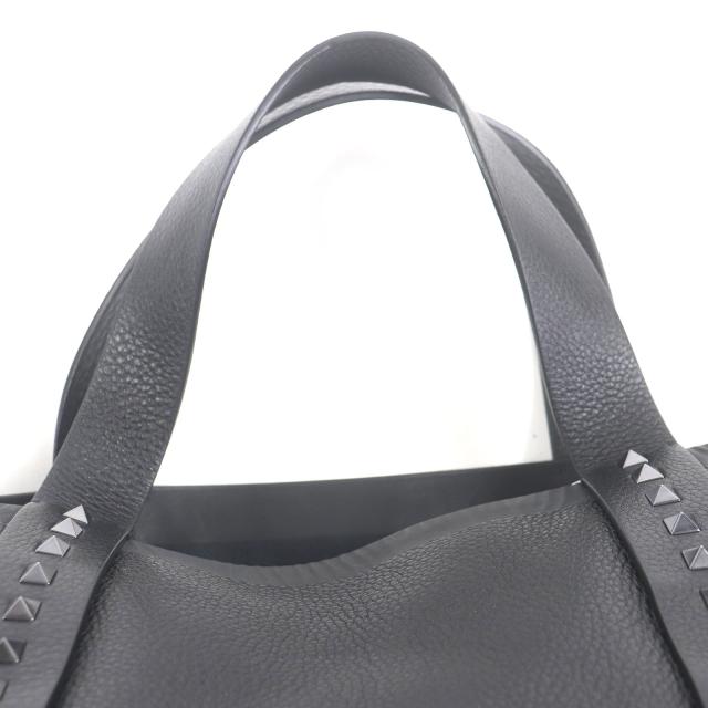 美品□Valentino Garavani ヴァレンティノガラヴァーニ レザー ロックスタッズ ラージ トートバッグ ブラック イタリア製 メンズ 大容量_6