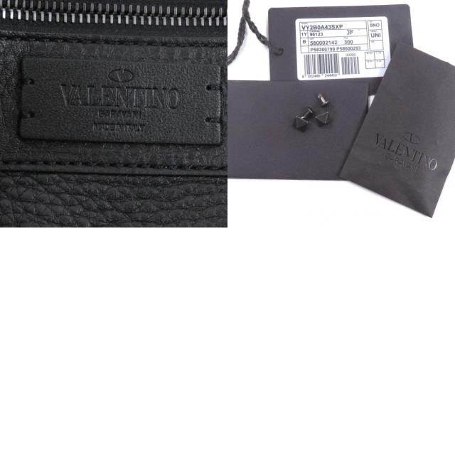 美品□Valentino Garavani ヴァレンティノガラヴァーニ レザー ロックスタッズ ラージ トートバッグ ブラック イタリア製 メンズ 大容量_9