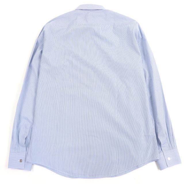 極美品□HERMES エルメス コットン100％ ストライプ柄 袖セリエボタン ロングスリーブ 長袖シャツ ビジネスシャツ ブルー 41 フランス製_2