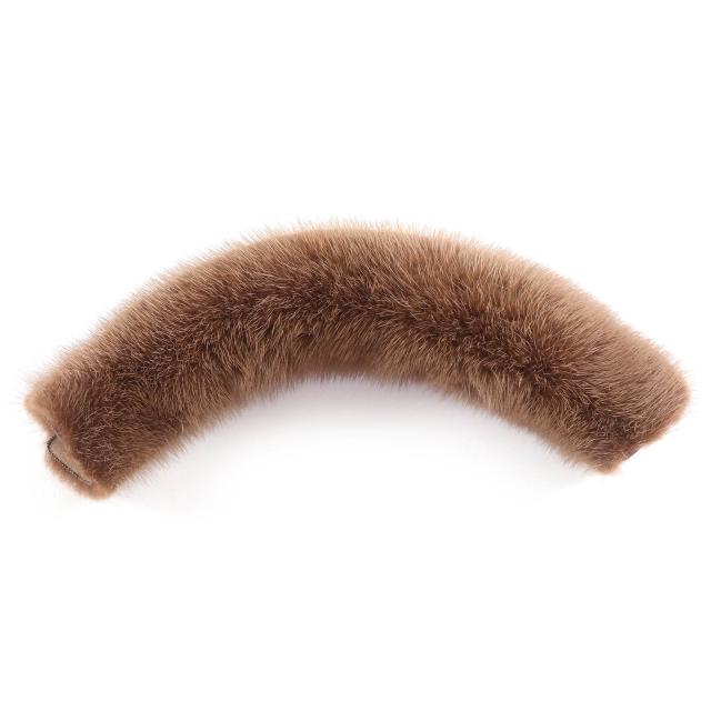 美品△Valextra ヴァレクストラ ハンドルカバー・ファー ミンク MINK バッグアクセサリー ブラウン イタリア製 レディース