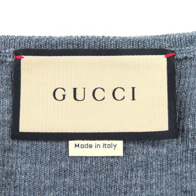 極美品△GUCCI グッチ 23AW 758109 ウール シルク リブニット タンク