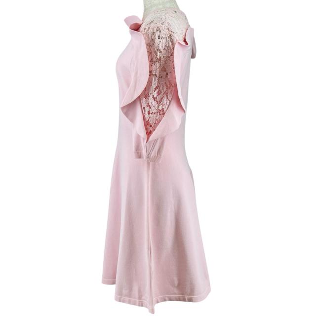 VALENTINO ヴァレンティノ レース ワンピース ピンク 美品△VALENTINO ヴァレンティノ QB2KD07343K レース切り替え