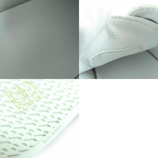 極美品☆HERMES エルメス ゲット ファブリック レザー使い ローカットスニーカー ホワイト グレー 35.5 箱・保存袋付 伊製 レディース_9