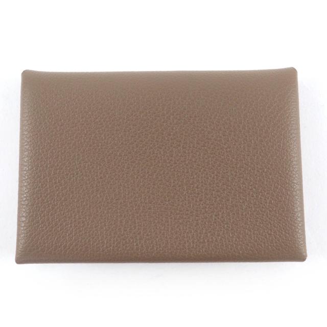 未使用品☆HERMES エルメス カルヴィデュオ エバーカラー エトゥープ シルバー金具 カードケース ケース W刻印 仏製 レディース