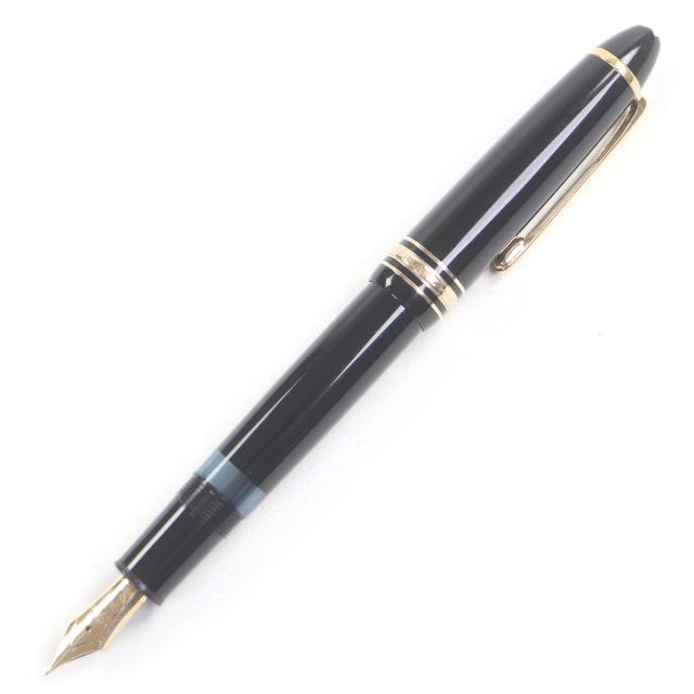 良品□MONTBLANC モンブラン マイスターシュテュック 146 ペン先14K Fニブ キャップ式 万年筆 ブラック ゴールド ドイツ製 メンズ