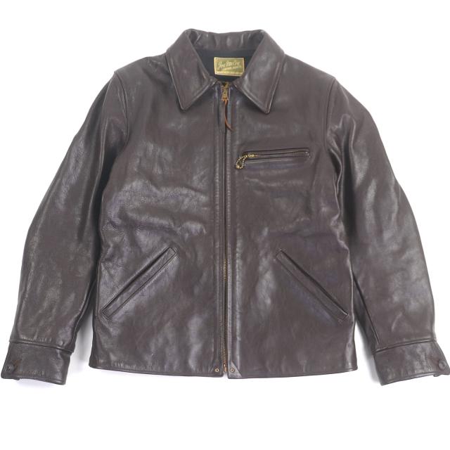 美品□JOE McCOY ジョーマッコイ ホースハイド 30s SPORT JACKET シングル ライダースジャケット レザージャケット ブラウン 36 日本製