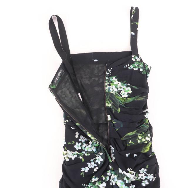 美品☆DOLCE&GABBANA ドルチェ＆ガッバーナ F6EN2T 裏地シルク 花柄デザイン ノースリーブ ワンピース マルチカラー 38 伊製 正規品_3