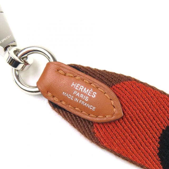 未使用品△HERMES エルメス サングル フリッパーボール キャンバス レザー使い シルバー金具 ショルダーストラップ ブラウン Y刻 箱付き_5