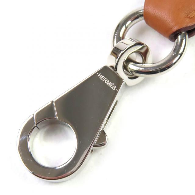未使用品△HERMES エルメス サングル フリッパーボール キャンバス レザー使い シルバー金具 ショルダーストラップ ブラウン Y刻 箱付き_4